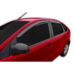 Deflecteurs d'air Déflecteurs de Vent Compatible Avec Ford Focus 2 2005-2012, Noir, Aérodynamique, Fixation par Ruban adhésif double face 3M