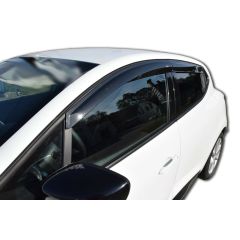 Deflecteurs d'air Déflecteurs de Vent Compatible Avec Renault Clio 4 5P. Berlina 2013-2019, Noir, Aérodynamique, Fixation par Ruban adhésif double face 3M