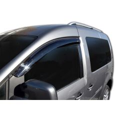 Deflecteurs d'air Déflecteurs de Vent Compatible Avec Volkswagen Caddy 2003-2015, Noir, Aérodynamique, Fixation par Ruban adhésif double face 3M