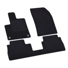 | Tapis De Sol Noir Velours Sur Mesure Pour Mitsubishi Pajero 2000-2006 (5 porte) 3 pcs, Ajustement Précis, Base Antidérapante, Renforcée Dans la Zone de la Pédale, Avant et Arrière, Avec Attaches
