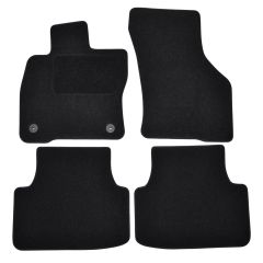 | Tapis De Sol Noir Velours Sur Mesure Pour Cupra Formentor depuis 2020 4 pcs, Ajustement Précis, Base Antidérapante, Renforcée Dans la Zone de la Pédale, Avant et Arrière, Avec Attaches