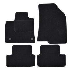 | Tapis De Sol Noir Velours Sur Mesure Pour Dacia Sandero depuis 2020 4 pcs, Ajustement Précis, Base Antidérapante, Renforcée Dans la Zone de la Pédale, Avant et Arrière, Avec Attaches