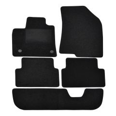 | Tapis De Sol Noir Velours Sur Mesure Pour Dacia Jogger depuis 2022 (7 Places) 5 pcs, Ajustement Précis, Base Antidérapante, Renforcée Dans la Zone de la Pédale, Avant et Arrière, Avec Attaches