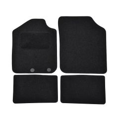 | Tapis De Sol Noir Velours Sur Mesure Pour Dacia Spring depuis 2021 4 pcs, Ajustement Précis, Base Antidérapante, Renforcée Dans la Zone de la Pédale, Avant et Arrière, Avec Attaches
