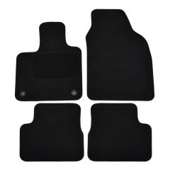 | Tapis De Sol Noir Velours Sur Mesure Pour Fiat 500e depuis 2020 (Électrique) 4 pcs, Ajustement Précis, Base Antidérapante, Renforcée Dans la Zone de la Pédale, Avant et Arrière, Avec Attaches