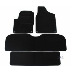 Tapis De Sol Noir Velours Sur Mesure Pour Volkswagen Sharan 7-places 1995-2006, Ajustement précis, Base Antidérapante, Renforcée Dans la Zone de la Pédale
