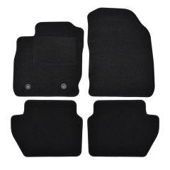 | Tapis De Sol Noir Velours Sur Mesure Pour Ford EcoSport depuis 2018 4 pcs, Ajustement Précis, Base Antidérapante, Renforcée Dans la Zone de la Pédale, Avant et Arrière, Avec Attaches