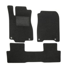 | Tapis De Sol Noir Velours Sur Mesure Pour Honda CRV 2012-2016 3 pcs, Ajustement Précis, Base Antidérapante, Renforcée Dans la Zone de la Pédale, Avant et Arrière, Avec Attaches