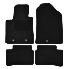 | Tapis De Sol Noir Velours Sur Mesure Pour Hyundai i10 2013-2019 4 pcs, Ajustement Précis, Base Antidérapante, Renforcée Dans la Zone de la Pédale, Avant et Arrière, Avec Attaches