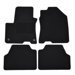 | Tapis De Sol Noir Velours Sur Mesure Pour Hyundai Kona 2018-2023 (Électrique) 4 pcs, Ajustement Précis, Base Antidérapante, Renforcée Dans la Zone de la Pédale, Avant et Arrière, Avec Attaches