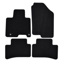 | Tapis De Sol Noir Velours Sur Mesure Pour Hyundai Tucson depuis 2021 4 pcs, Ajustement Précis, Base Antidérapante, Renforcée Dans la Zone de la Pédale, Avant et Arrière, Avec Attaches