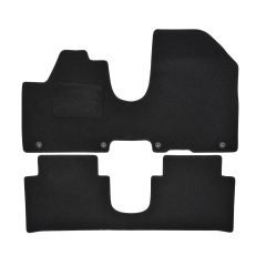 | Tapis De Sol Noir Velours Sur Mesure Pour Hyundai IONIQ 5 depuis 2021 2 pcs, Ajustement Précis, Base Antidérapante, Renforcée Dans la Zone de la Pédale, Avant et Arrière, Avec Attaches
