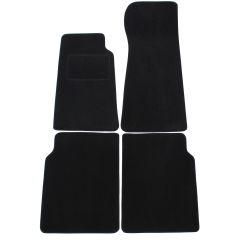 | Tapis De Sol Noir Velours Sur Mesure Pour Jaguar XJ 6 / 12 1973-1981 4 pcs, Ajustement Précis, Base Antidérapante, Renforcée Dans la Zone de la Pédale, Avant et Arrière, Avec Attaches