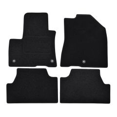 | Tapis De Sol Noir Velours Sur Mesure Pour Kia Soul depuis 2019 (Électrique) 4 pcs, Ajustement Précis, Base Antidérapante, Renforcée Dans la Zone de la Pédale, Avant et Arrière, Avec Attaches