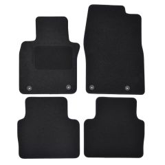 | Tapis De Sol Noir Velours Sur Mesure Pour Mazda 3 depuis 2019 4 pcs, Ajustement Précis, Base Antidérapante, Renforcée Dans la Zone de la Pédale, Avant et Arrière, Avec Attaches