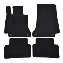 | Tapis De Sol Noir Velours Sur Mesure Pour Mercedes CLS C257 depuis 2018 4 pcs, Ajustement Précis, Base Antidérapante, Renforcée Dans la Zone de la Pédale, Avant et Arrière, Avec Attaches