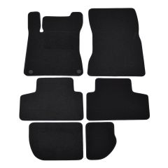 | Tapis De Sol Noir Velours Sur Mesure Pour Mercedes GLB X247 depuis 2020 (7 Places) 6 pcs, Ajustement Précis, Base Antidérapante, Renforcée Dans la Zone de la Pédale, Avant et Arrière, Avec Attaches