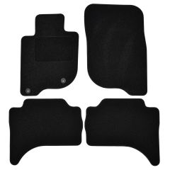 | Tapis De Sol Noir Velours Sur Mesure Pour Mitsubishi L200 2015-2018 4 pcs, Ajustement Précis, Base Antidérapante, Renforcée Dans la Zone de la Pédale, Avant et Arrière, Avec Attaches