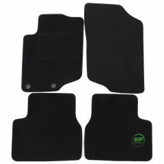 Tapis De Sol Noir Velours Sur Mesure Pour Peugeot 208 depuis 2012, Ajustement précis, Base Antidérapante, Renforcée Dans la Zone de la Pédale