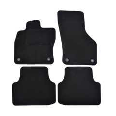 | Tapis De Sol Noir Velours Sur Mesure Pour Seat Leon 4, Cupra Leon depuis 2020 4 pcs, Ajustement Précis, Base Antidérapante, Renforcée Dans la Zone de la Pédale, Avant et Arrière, Avec Attaches