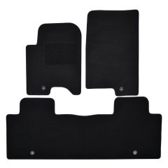| Tapis De Sol Noir Velours Sur Mesure Pour SSangYong Rexton depuis 2018 (5 Places) 4 pcs, Ajustement Précis, Base Antidérapante, Renforcée Dans la Zone de la Pédale, Avant et Arrière, Avec Attaches