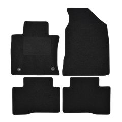 | Tapis De Sol Noir Velours Sur Mesure Pour SsangYong Tivoli depuis 2015 4 pcs, Ajustement Précis, Base Antidérapante, Renforcée Dans la Zone de la Pédale, Avant et Arrière, Avec Attaches
