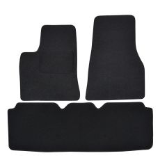 | Tapis De Sol Noir Velours Sur Mesure Pour Tesla Tesla S depuis 2012 3 pcs, Ajustement Précis, Base Antidérapante, Renforcée Dans la Zone de la Pédale, Avant et Arrière, Avec Attaches