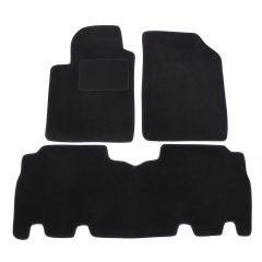 | Tapis De Sol Noir Velours Sur Mesure Pour Toyota Yaris Verso 1999-2005 3 pcs, Ajustement Précis, Base Antidérapante, Renforcée Dans la Zone de la Pédale, Avant et Arrière, Avec Attaches