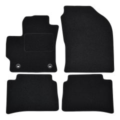 | Tapis De Sol Noir Velours Sur Mesure Pour Toyota Corolla depuis 2019 4 pcs, Ajustement Précis, Base Antidérapante, Renforcée Dans la Zone de la Pédale, Avant et Arrière, Avec Attaches