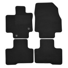 | Tapis De Sol Noir Velours Sur Mesure Pour Toyota Highlander depuis 2021 (Hybrid) 4 pcs, Ajustement Précis, Base Antidérapante, Renforcée Dans la Zone de la Pédale, Avant et Arrière, Avec Attaches
