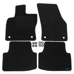 Tapis De Sol Noir Velours Sur Mesure Pour Volkswagen Tiguan 2016-2024, Ajustement précis, Base Antidérapante, Renforcée Dans la Zone de la Pédale