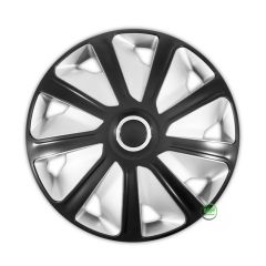 Enjoliveurs de Roue élégants 15" Craft RC Noir et argent, De 4 Piéce, La Fixation se Fait par Simple Clipsage sur la Jante, Facile à Entretenir