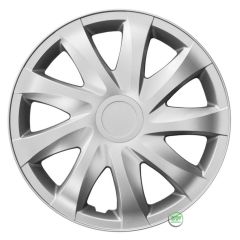Enjoliveurs de Roue élégants 16" Draco Argent, De 4 Piéce, La Fixation se Fait par Simple Clipsage sur la Jante, Facile à Entretenir