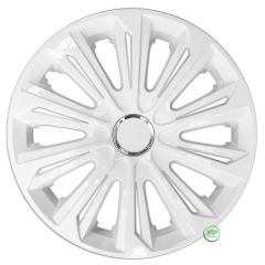Enjoliveurs de Roue élégants 16" Strong Blanc Laqué, De 4 Piéce, La Fixation se Fait par Simple Clipsage sur la Jante, Facile à Entretenir