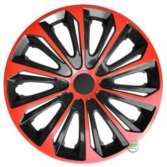 Enjoliveurs de Roue élégants 16" Strong Rouge-Noir, De 4 Piéce, La Fixation se Fait par Simple Clipsage sur la Jante, Facile à Entretenir