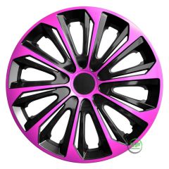 Enjoliveurs de Roue élégants 15" Strong Rose-Noir, De 4 Piéce, La Fixation se Fait par Simple Clipsage sur la Jante, Facile à Entretenir