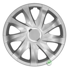 Enjoliveurs de Roue élégants 15" Drift Argent Laqué, De 4 Piéce, La Fixation se Fait par Simple Clipsage sur la Jante, Facile à Entretenir