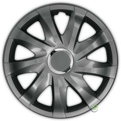 Enjoliveurs de Roue élégants 14" Drift Graphite, De 4 Piéce, La Fixation se Fait par Simple Clipsage sur la Jante, Facile à Entretenir